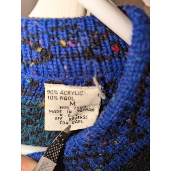 Vintage Cardigan Sweater Size Medium by JJ Browne Reversible Striped Red 80's - Picture 2 of 8